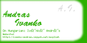 andras ivanko business card